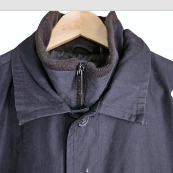 Calvin Klein Coat Fall Winter Mens Size Med Blue Zip and Button Close Vintage - Picture 11 of 12